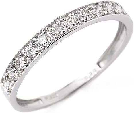 Amazon | [ディーコレクション] 18金PGダイヤリング0.2CT#09